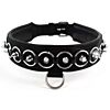 UberKinky Spiked Leather Collar With Rings